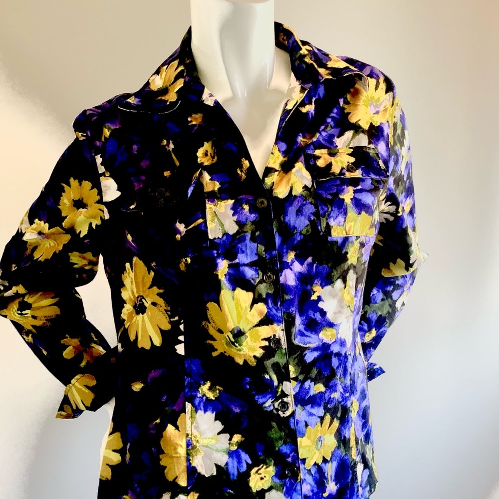 Jones New York Floral Button Down Shirt
